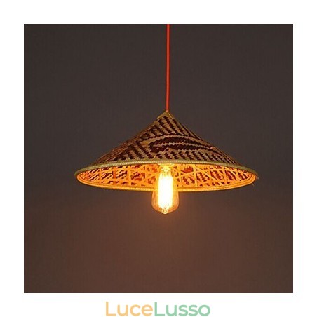 Lampadario a forma di cappello di bambù Lampadario a forma di pesce Persone Cappelli Lampadario a forma di cappello di bambù Lampadario a forma di pesce Persone Cappelli
