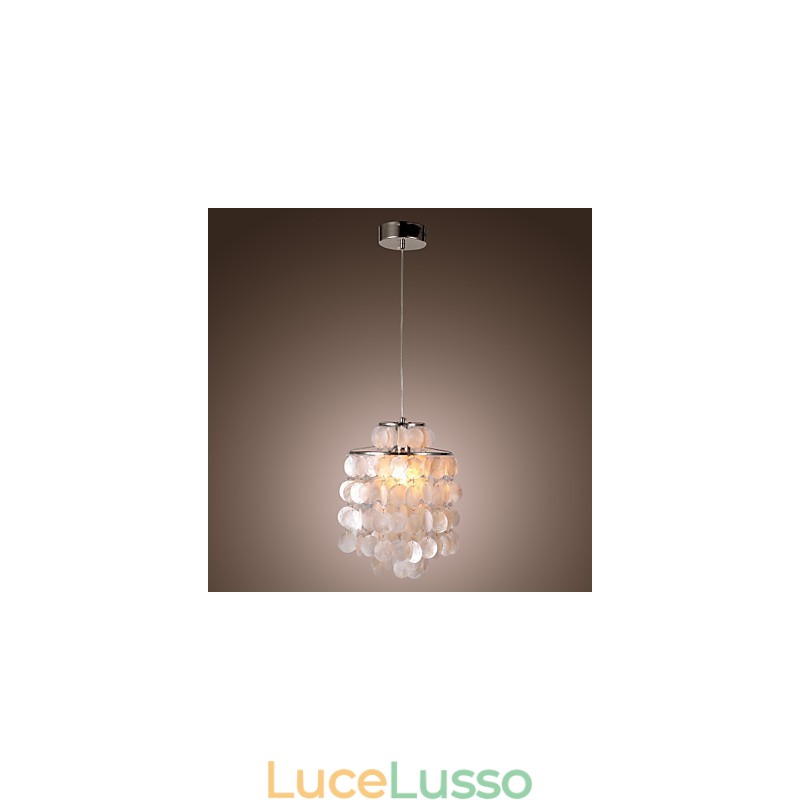 Lampada a sospensione cromata moderna e contemporanea in stile mini