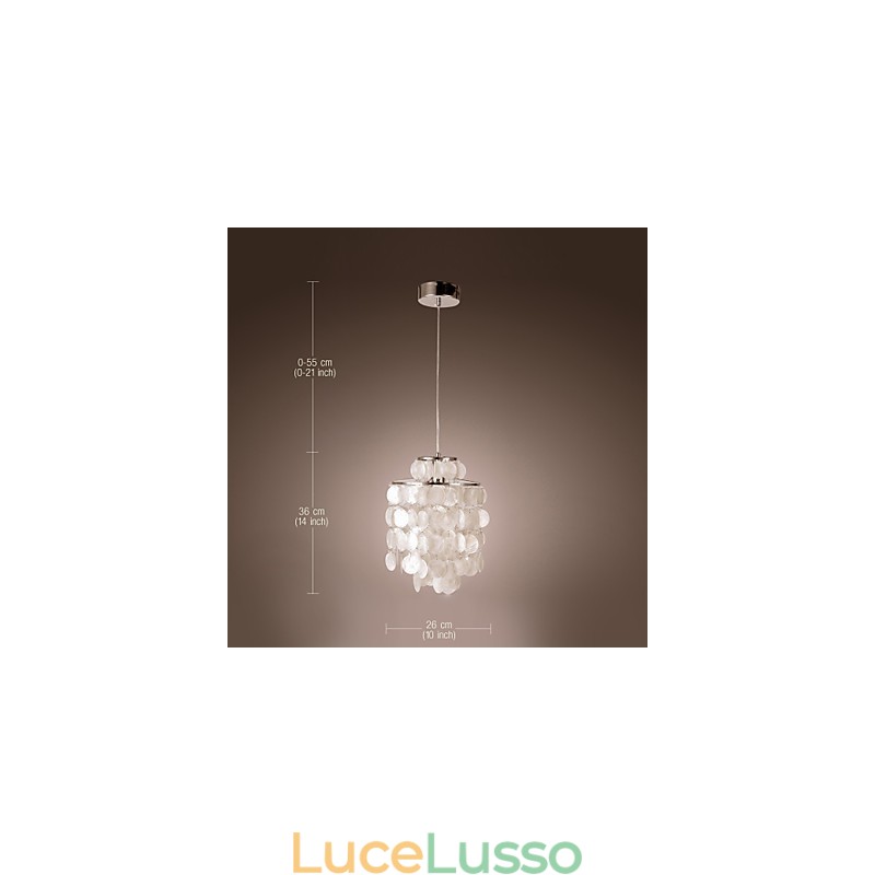 Lampada a sospensione cromata moderna e contemporanea in stile mini