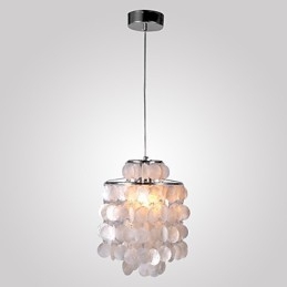 Lampada a sospensione cromata moderna e contemporanea in stile mini