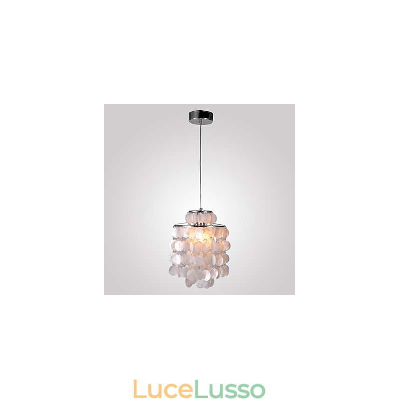 Lampada a sospensione cromata moderna e contemporanea in stile mini