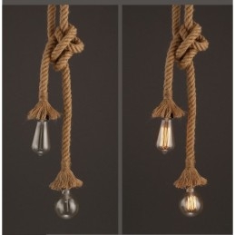 1 luce fai da te arte corda di canapa luce lampadario creativo corda di canapa lungo 100 cm Invia 1 lampadina