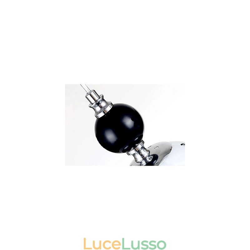 Lampada a sospensione moderna in metallo cromato contemporaneo