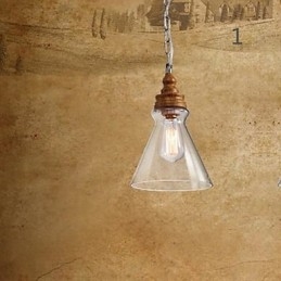 Lampade e lanterne per illuminazione da caffè con cristalli effetto legno