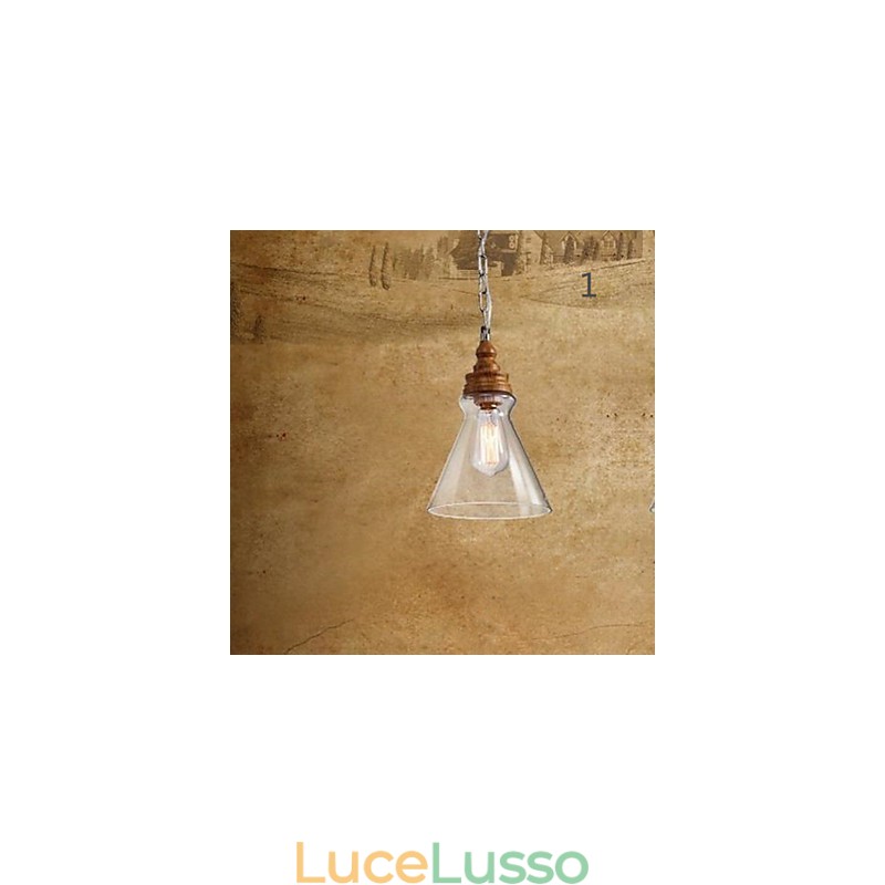 Lampade e lanterne per illuminazione da caffè con cristalli effetto legno