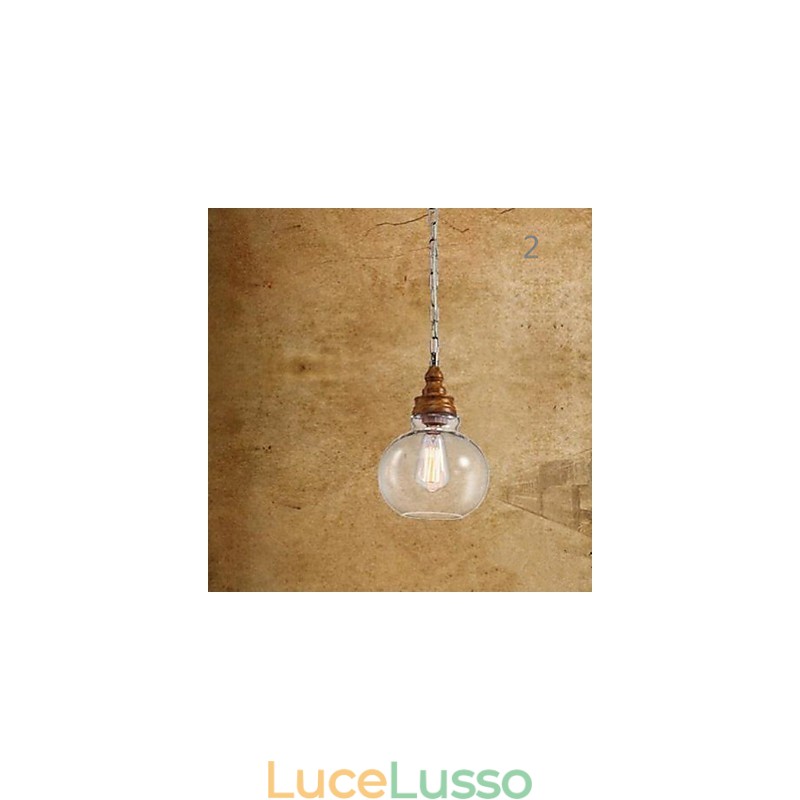 Lampade e lanterne per illuminazione da caffè con cristalli effetto legno