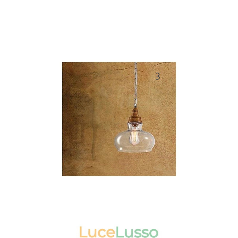 Lampade e lanterne per illuminazione da caffè con cristalli effetto legno