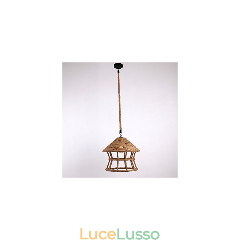Lampada a sospensione Rope 1 Light, stile country contemporaneo