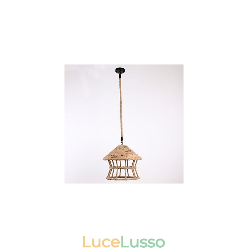 Lampada a sospensione Rope 1 Light, stile country contemporaneo