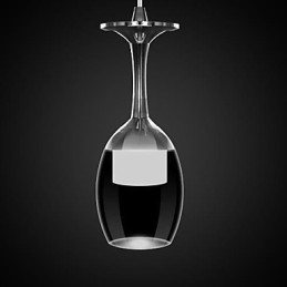 Lampada a sospensione moderna in metallo cromato contemporaneo