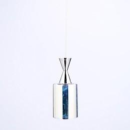 Lampada a sospensione cromata con incisione laser Dream L