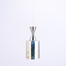 Lampada a sospensione cromata con incisione laser Dream L