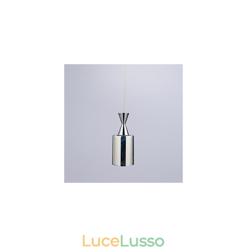 Lampada a sospensione cromata con incisione laser Dream L