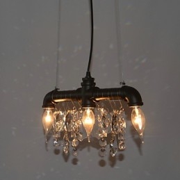 Lampada a sospensione creativa in stile nordamericano a 3 luci con design a tubo