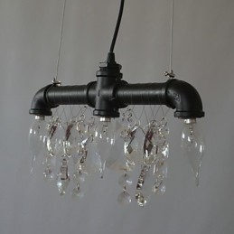 Lampada a sospensione creativa in stile nordamericano a 3 luci con design a tubo