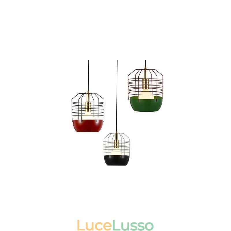 Mini lampada a sospensione artistica a forma di ragnatela, 1 luce, finitura moderna, semplicità, nero, bianco, verde, rosso, acciaio al carbonio, luce a goccia