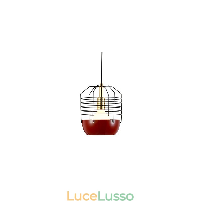 Mini lampada a sospensione artistica a forma di ragnatela, 1 luce, finitura moderna, semplicità, nero, bianco, verde, rosso, acciaio al carbonio, luce a goccia