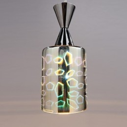 Lampada a sospensione cromata con incisione laser Dream