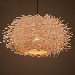 Lampadario Mini Stile Lanterna Legno Bambù