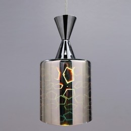 Lampada a sospensione cromata con incisione laser Dream