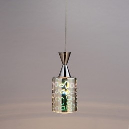 Lampada a sospensione cromata con incisione laser Dream