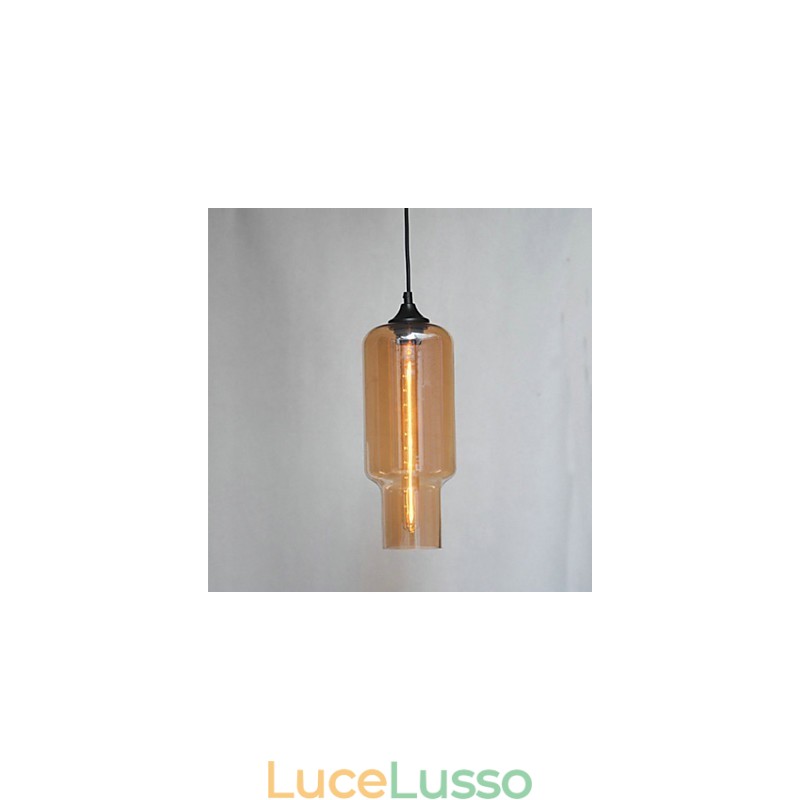 Lampada a sospensione moderna in vetro con design a bolle marroni