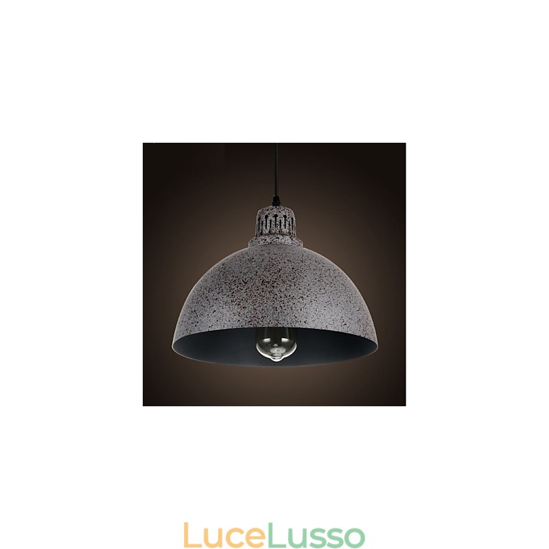 Lampada a sospensione vintage in metallo con una luce