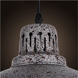 Lampada a sospensione vintage in metallo con una luce