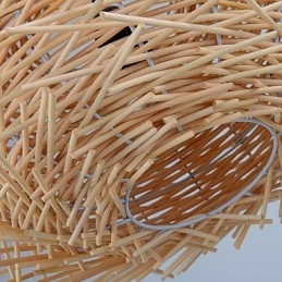 Lampadario Mini Stile Lanterna Legno Bambù