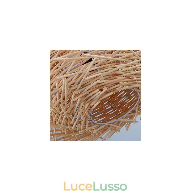 Lampadario Mini Stile Lanterna Legno Bambù
