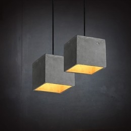 Lampada a sospensione in cemento retrò contemporanea e contratta