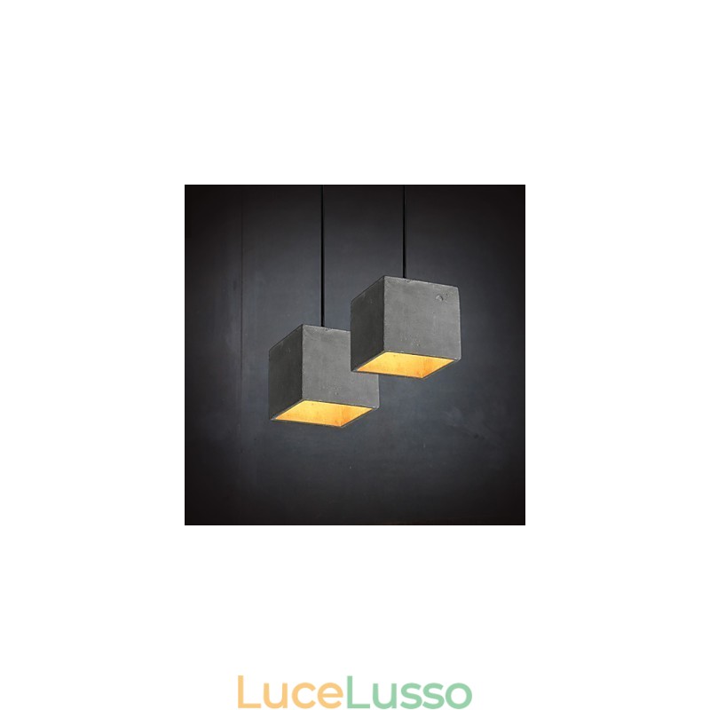 Lampada a sospensione in cemento retrò contemporanea e contratta