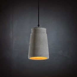 Lampada a sospensione in cemento retrò contemporanea e contratta