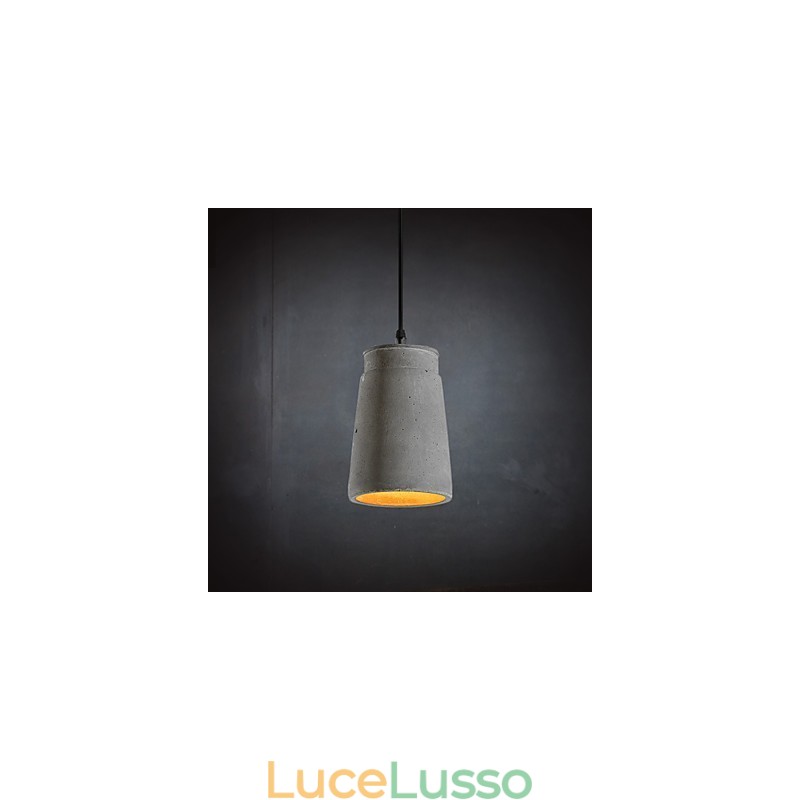 Lampada a sospensione in cemento retrò contemporanea e contratta