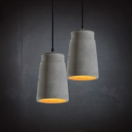 Lampada a sospensione in cemento retrò contemporanea e contratta
