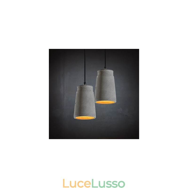 Lampada a sospensione in cemento retrò contemporanea e contratta