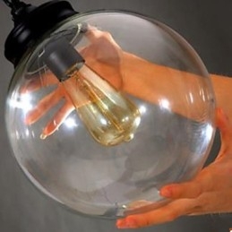Lampadario a sfera in vetro con contratto per uso domestico Droplight
