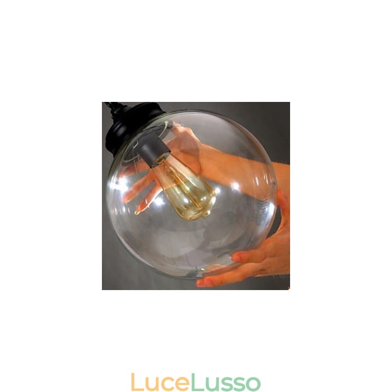 Lampadario a sfera in vetro con contratto per uso domestico Droplight