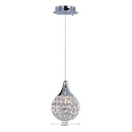 Lampada a sospensione G9 in cristallo moderno contemporaneo in metallo