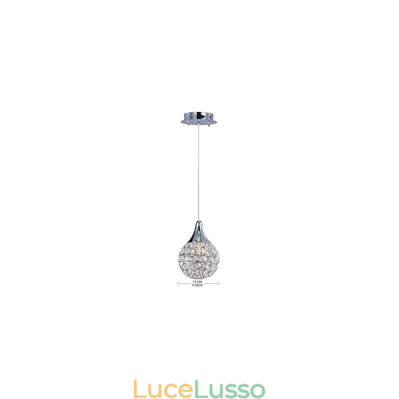 Lampada a sospensione G9 in cristallo moderno contemporaneo in metallo