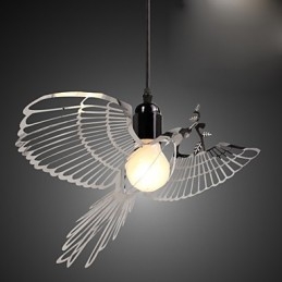 Lampada a sospensione a forma di uccello in acciaio inossidabile, moderna e creativa, con decorazione alla moda