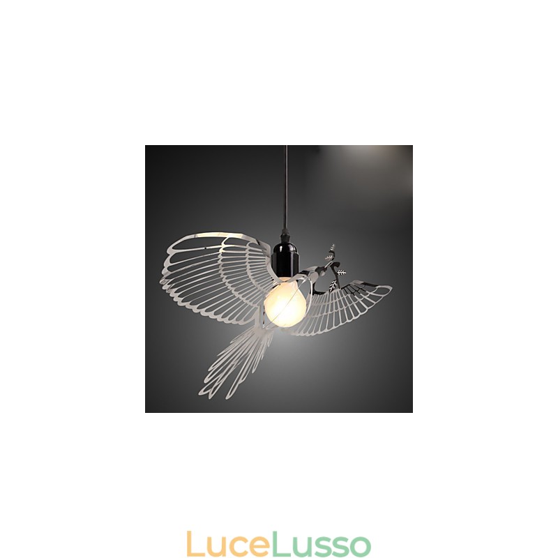 Lampada a sospensione a forma di uccello in acciaio inossidabile, moderna e creativa, con decorazione alla moda