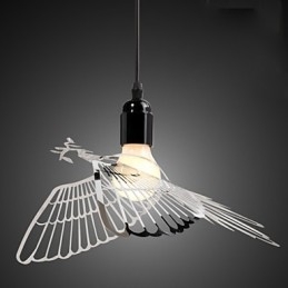 Lampada a sospensione a forma di uccello in acciaio inossidabile, moderna e creativa, con decorazione alla moda