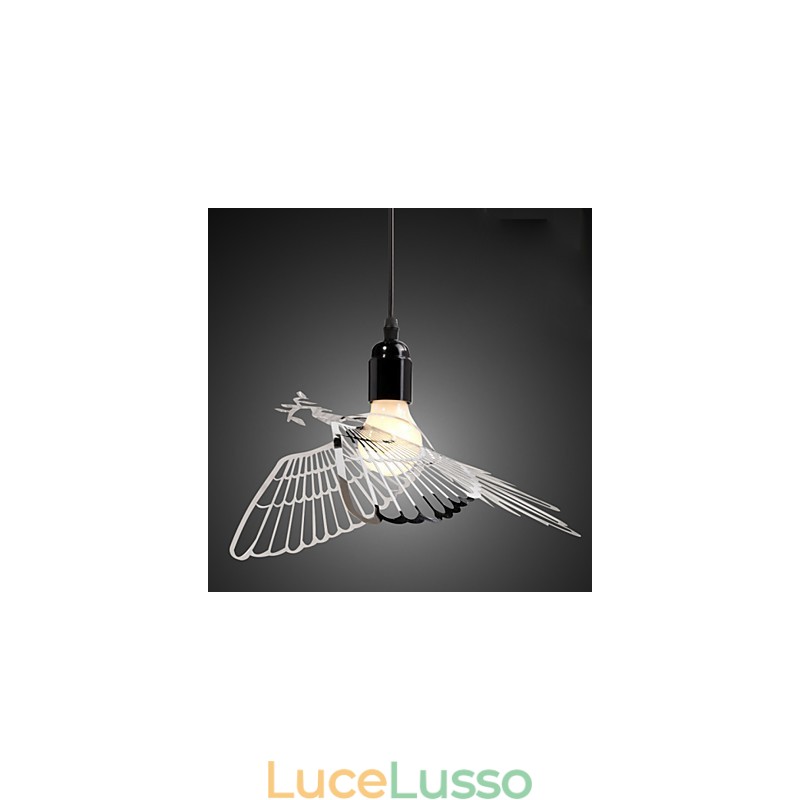 Lampada a sospensione a forma di uccello in acciaio inossidabile, moderna e creativa, con decorazione alla moda