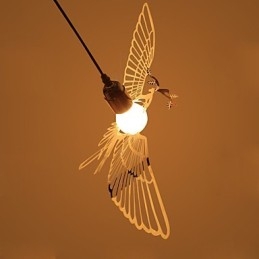 Lampada a sospensione a forma di uccello in acciaio inossidabile, moderna e creativa, con decorazione alla moda