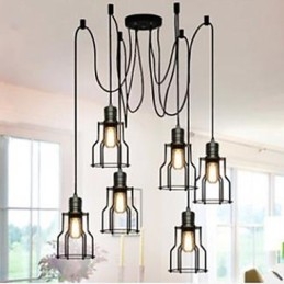 American Country Industrial Individualità Creativa Seduta Sei piccoli fornelli Testa Droplight