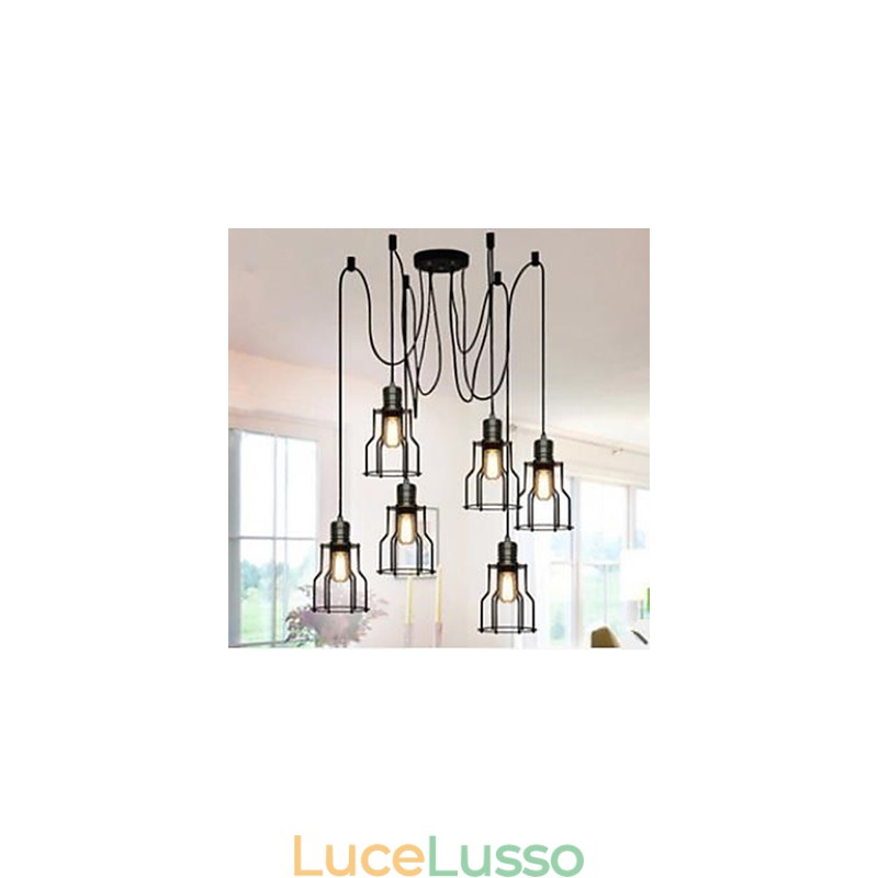 American Country Industrial Individualità Creativa Seduta Sei piccoli fornelli Testa Droplight