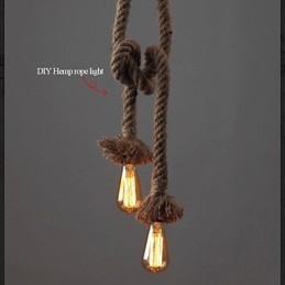 1 luce fai da te arte corda di canapa luce lampadario creativo corda di canapa lungo 100 cm Invia 1 lampadina