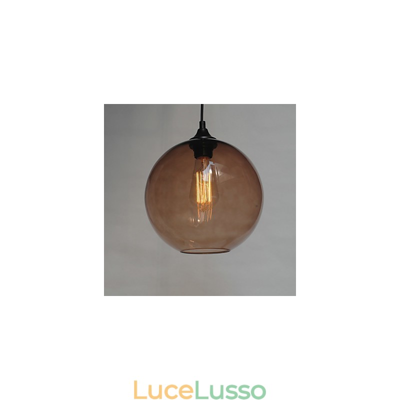 Moderno pendente in vetro con design a bolle blu rotonde