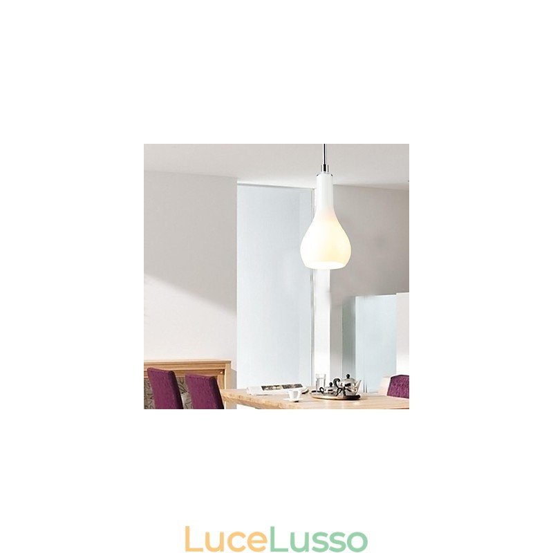 Lampada a sospensione moderna in metallo cromato in stile mini contemporaneo